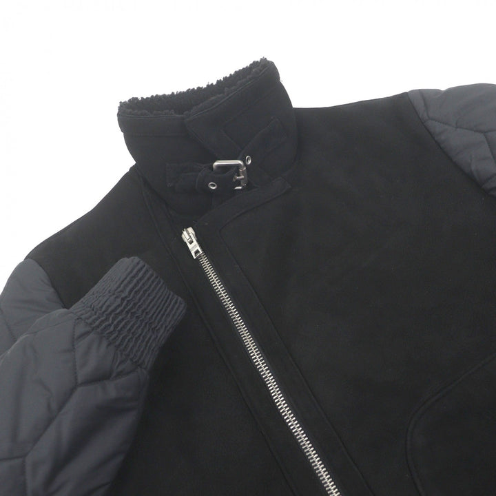 Excellent DFOUR Mouton jacket Suede leather material switching