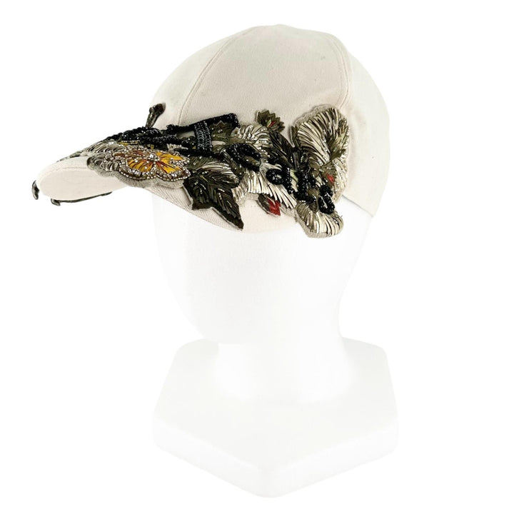 Pristine DIOR cap Embroidered Canvas Hat Ivory cotton mens S 383C911D4511