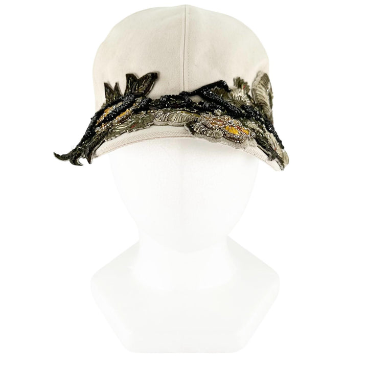 Pristine DIOR cap Embroidered Canvas Hat Ivory cotton mens S 383C911D4511