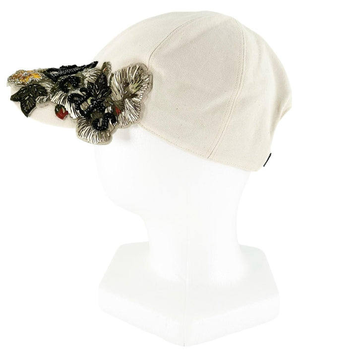 Pristine DIOR cap Embroidered Canvas Hat Ivory cotton mens S 383C911D4511