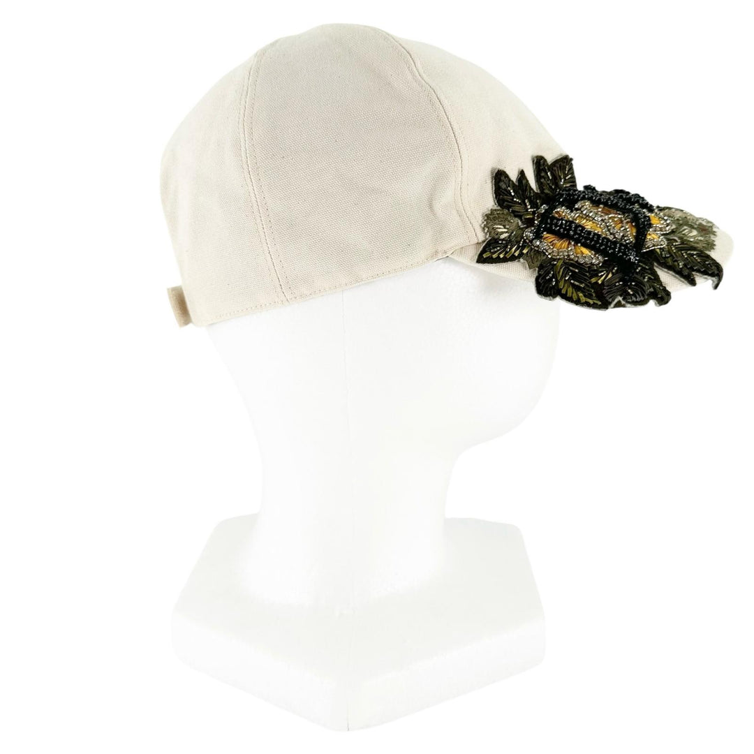 Pristine DIOR cap Embroidered Canvas Hat Ivory cotton mens S 383C911D4511