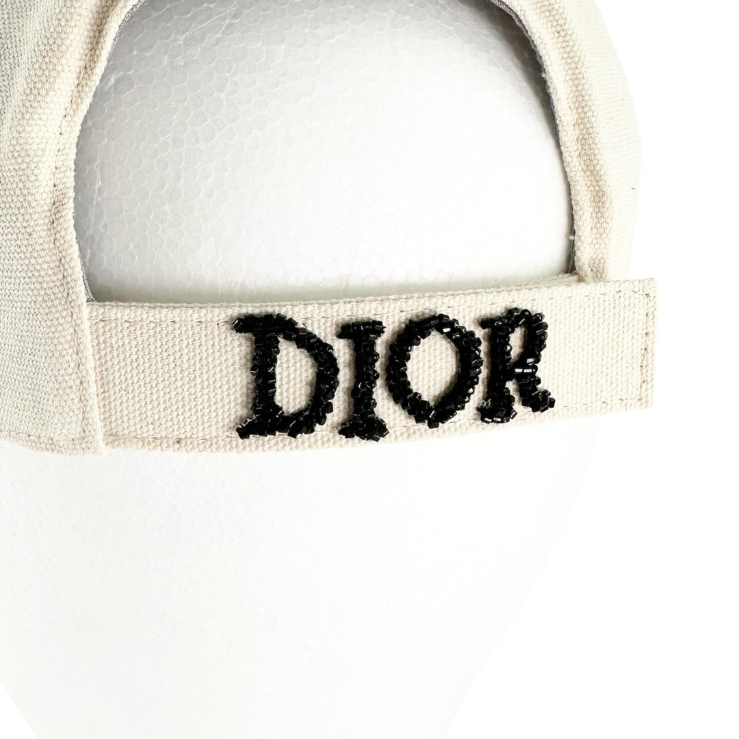 Pristine DIOR cap Embroidered Canvas Hat Ivory cotton mens S 383C911D4511