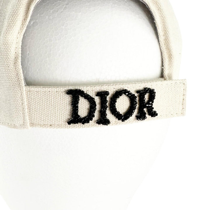 Pristine DIOR cap Embroidered Canvas Hat Ivory cotton mens S 383C911D4511