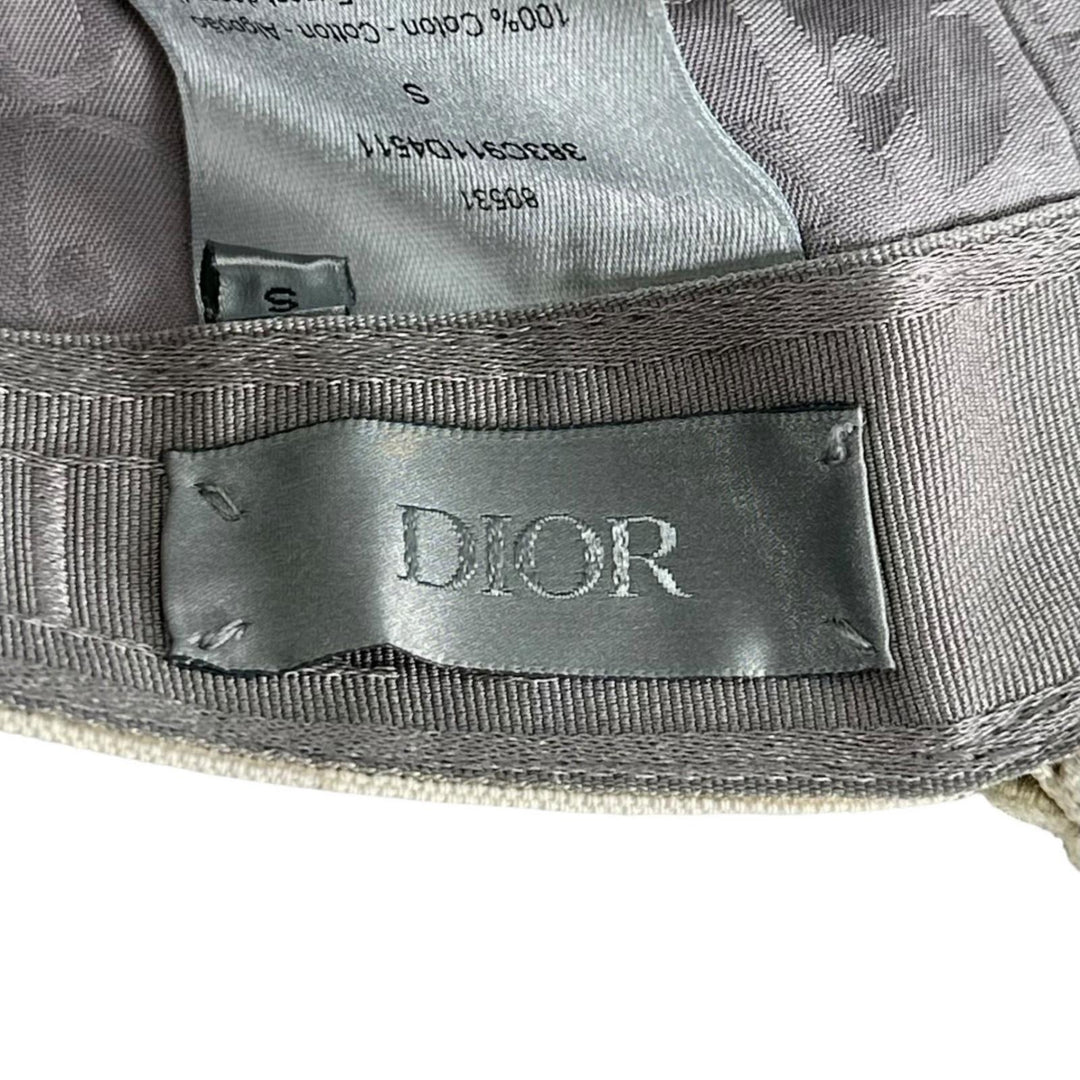 Pristine DIOR cap Embroidered Canvas Hat Ivory cotton mens S 383C911D4511