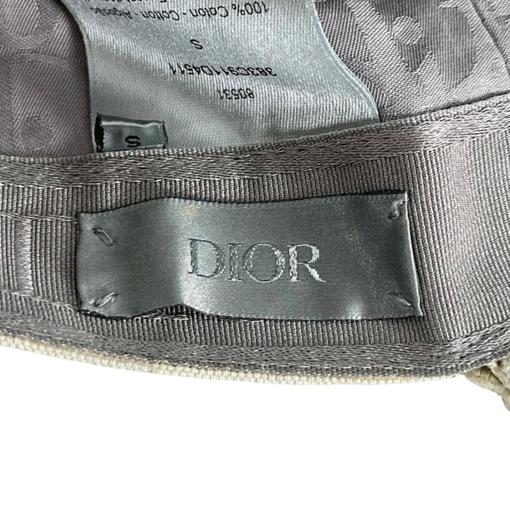 Pristine DIOR cap Embroidered Canvas Hat Ivory cotton mens S 383C911D4511