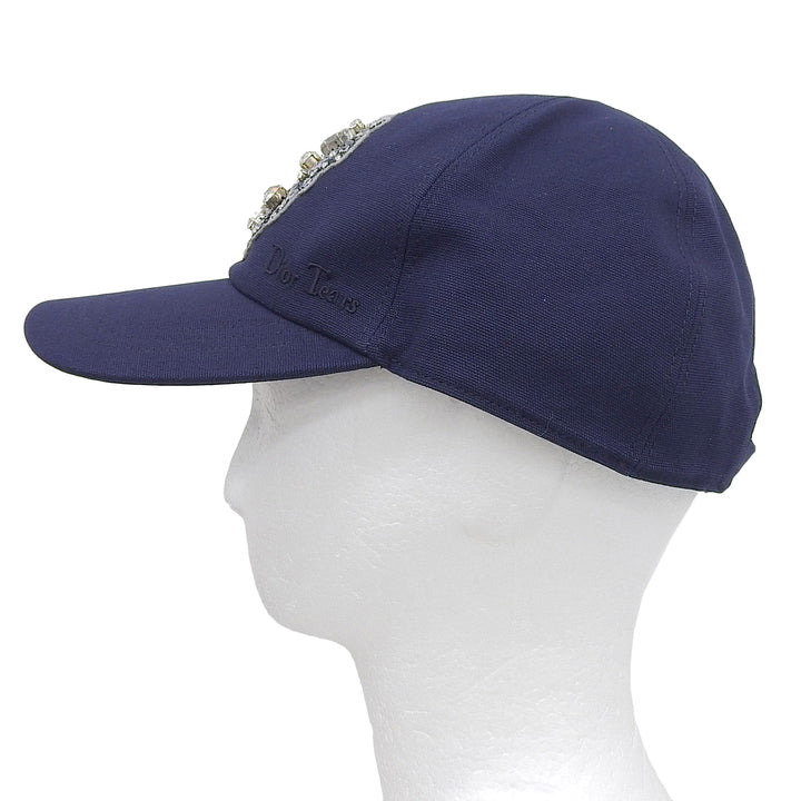 Pristine Christian Dior cap DIOR TEARS Navy cotton mens M 383C911H4511