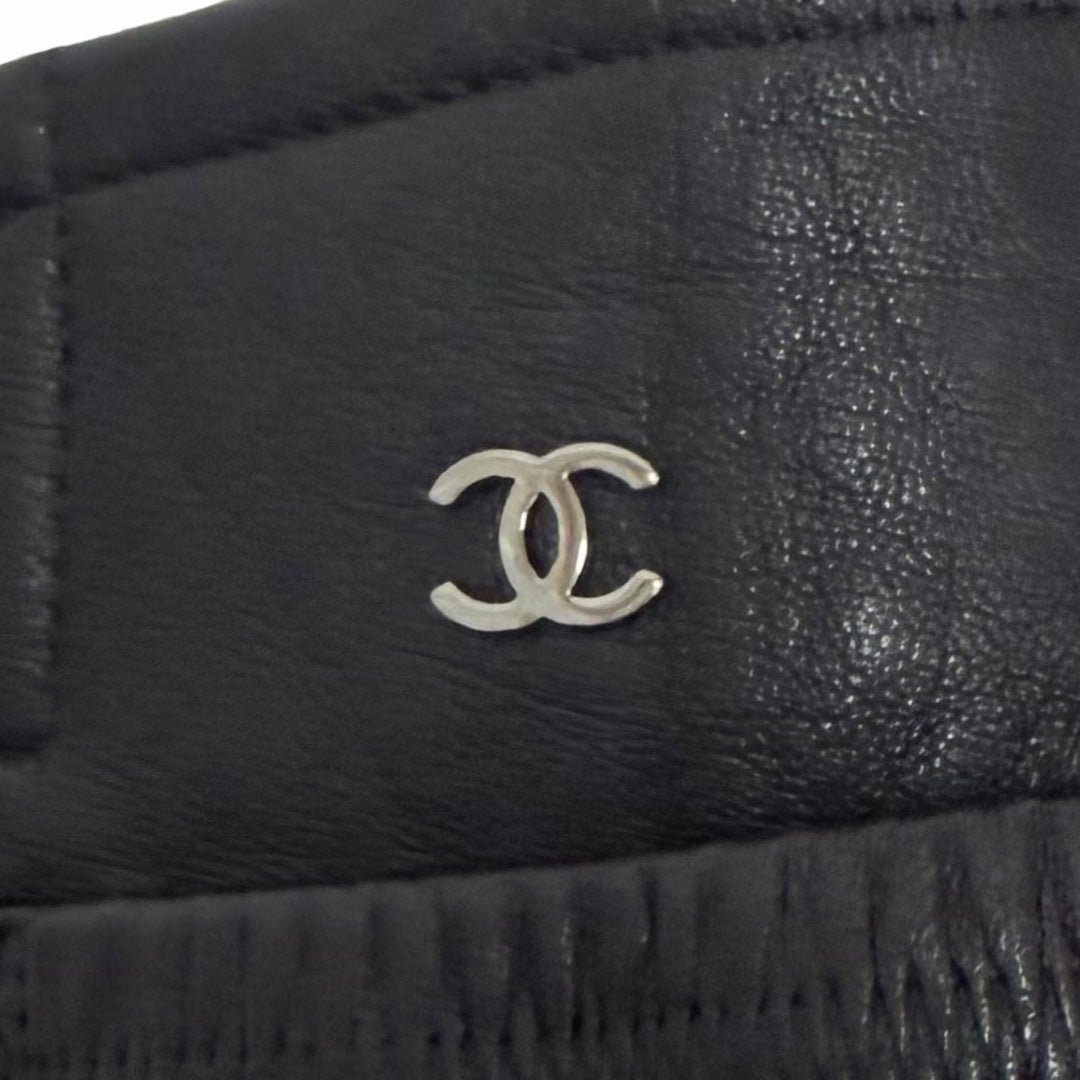 Excellent CHANEL COCO Mark Quilted Knee Pad High Sock Boots Knee-High 36 G30434