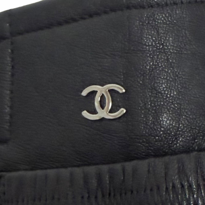 Excellent CHANEL COCO Mark Quilted Knee Pad High Sock Boots Knee-High 36 G30434
