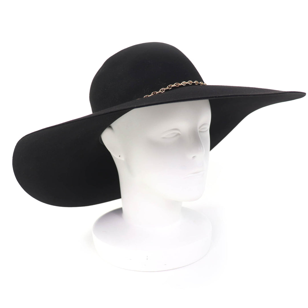 Pristine HERMES hat Chaine d'Ancre Beaverfelt black Beaver Women 57 202013N