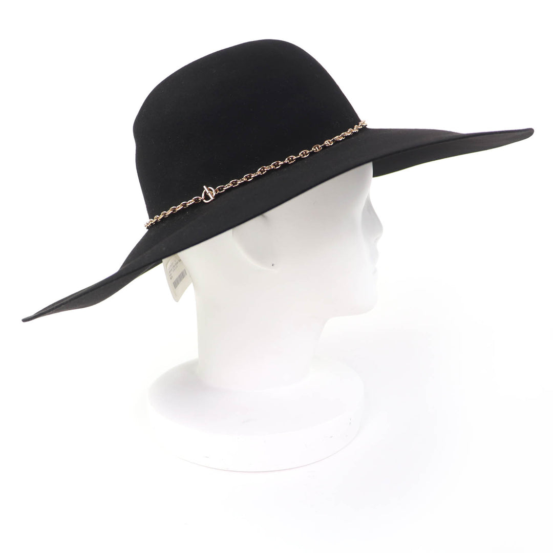 Pristine HERMES hat Chaine d'Ancre Beaverfelt black Beaver Women 57 202013N