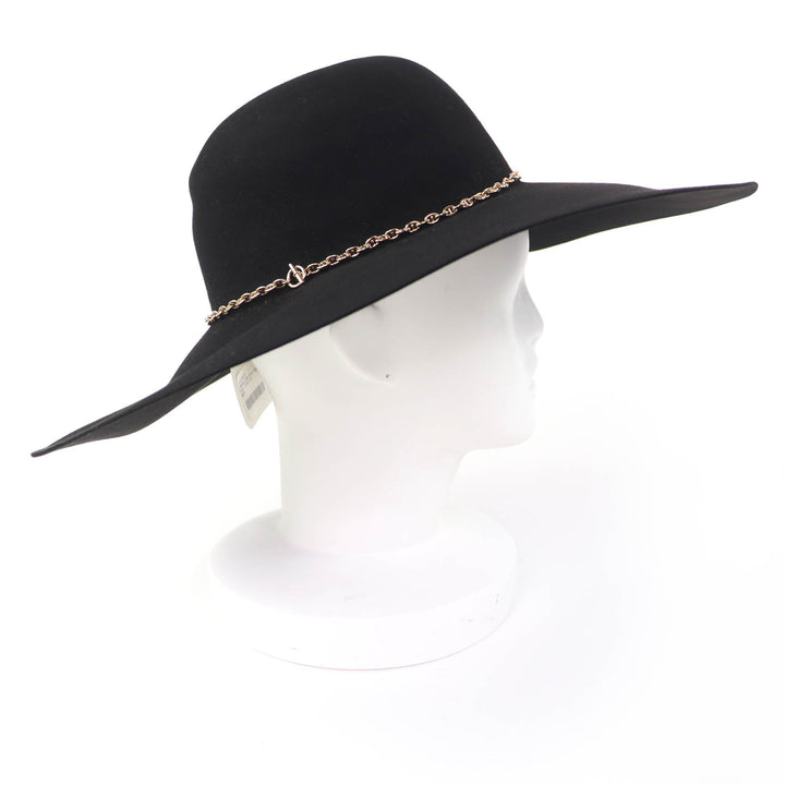 Pristine HERMES hat Chaine d'Ancre Beaverfelt black Beaver Women 57 202013N