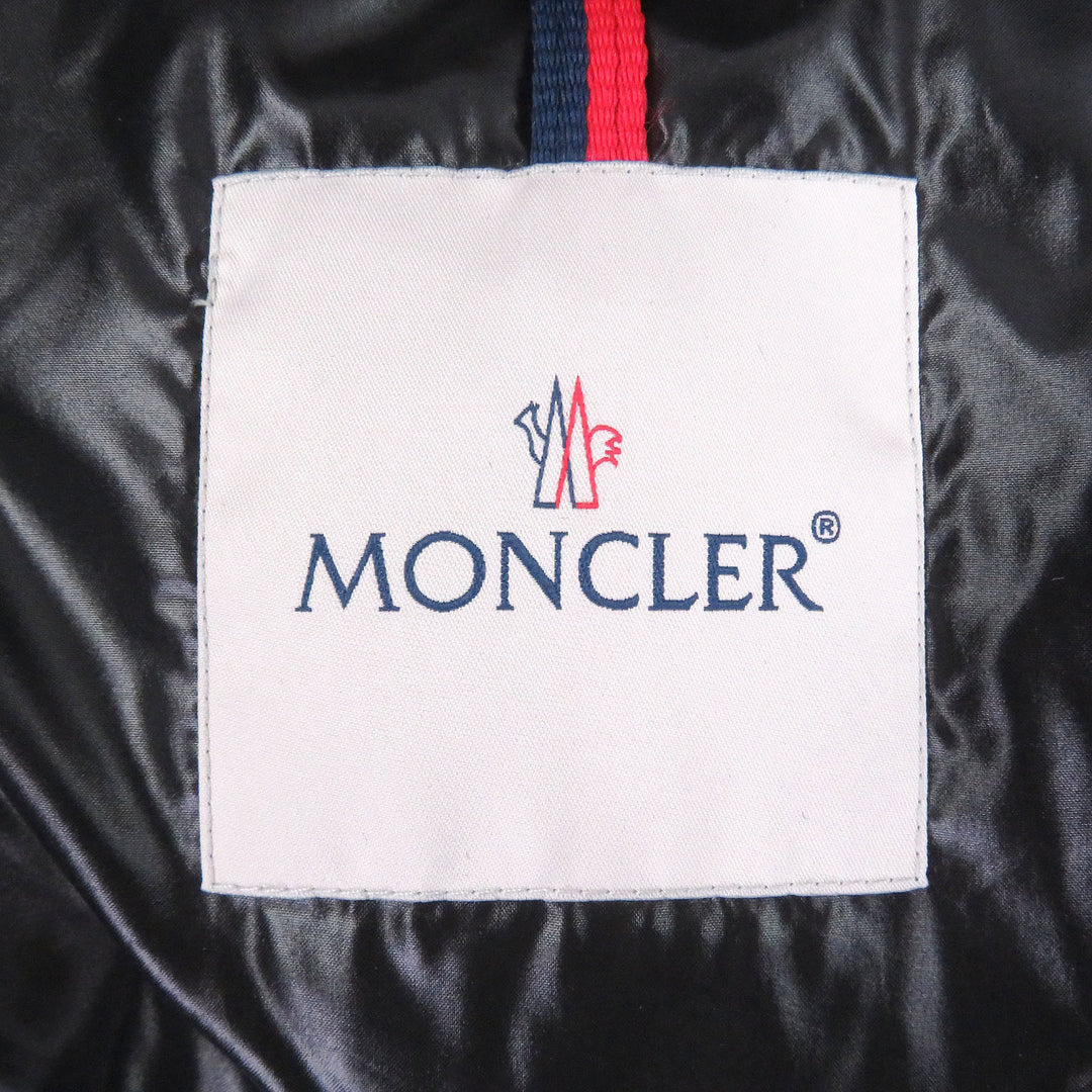 Great MONCLER Down jacket WILSON GIUBBOTTO Logo print hooded black Nylon mens 1