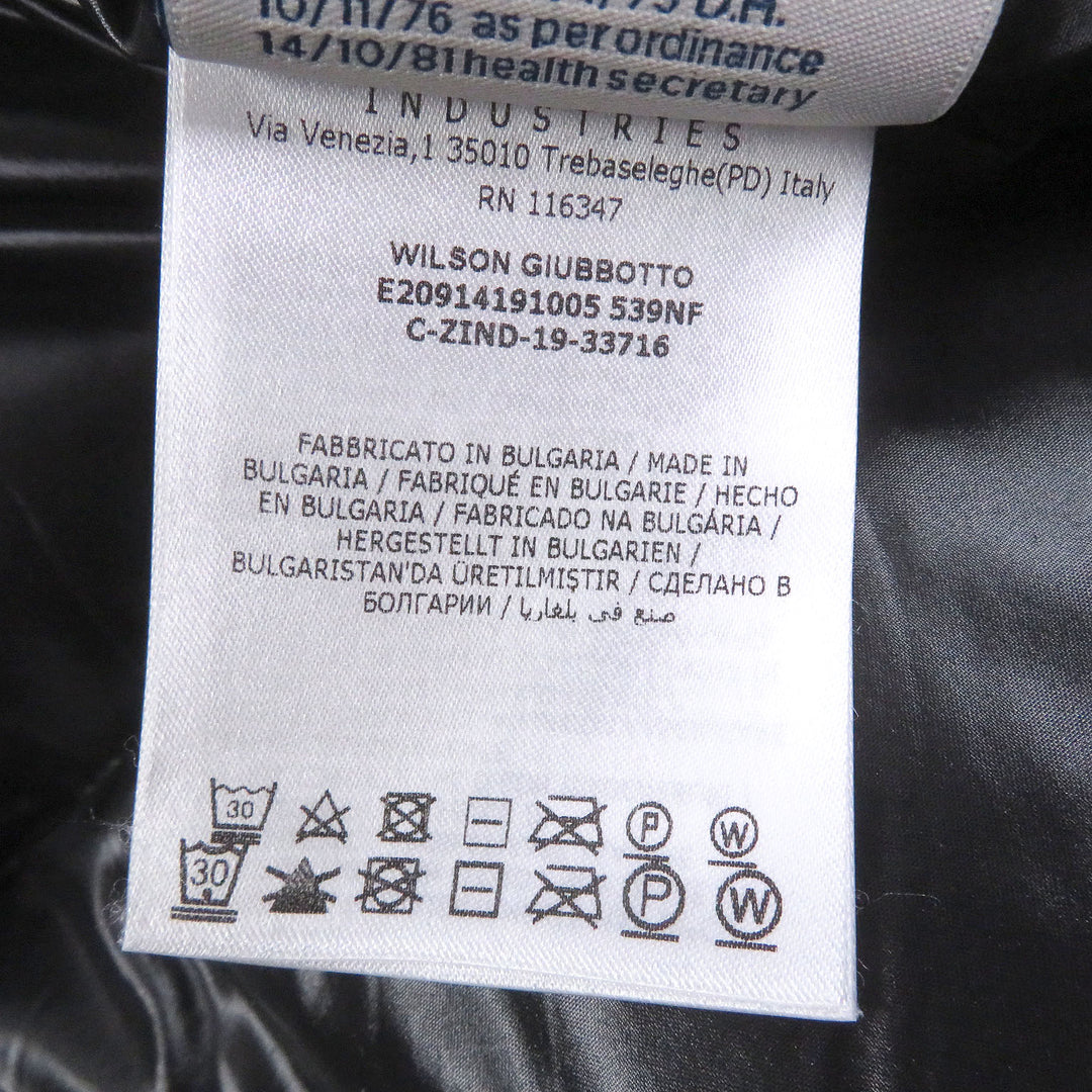 Great MONCLER Down jacket WILSON GIUBBOTTO Logo print hooded black Nylon mens 1
