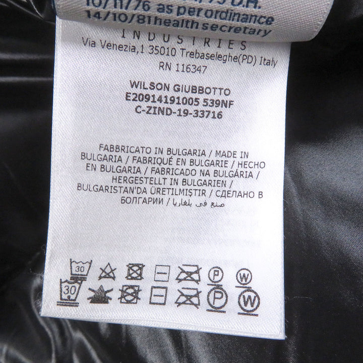Great MONCLER Down jacket WILSON GIUBBOTTO Logo print hooded black Nylon mens 1