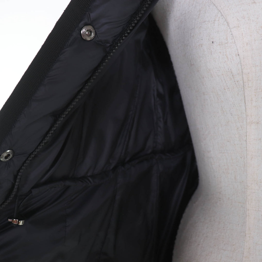 Excellent MONCLER down coat HERMINE Logo patch and hood black Nylon Women 00
