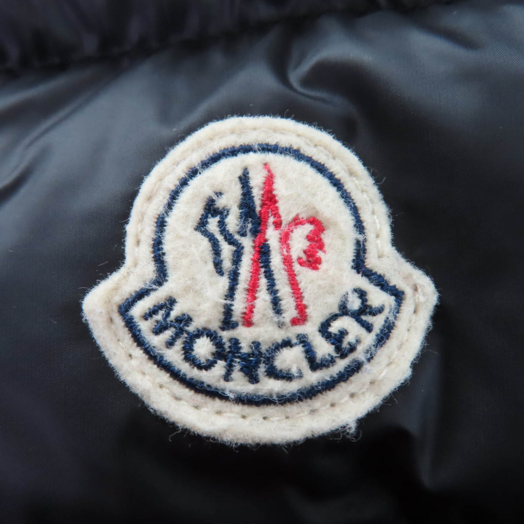 Excellent MONCLER down coat HERMINE Logo patch and hood black Nylon Women 00