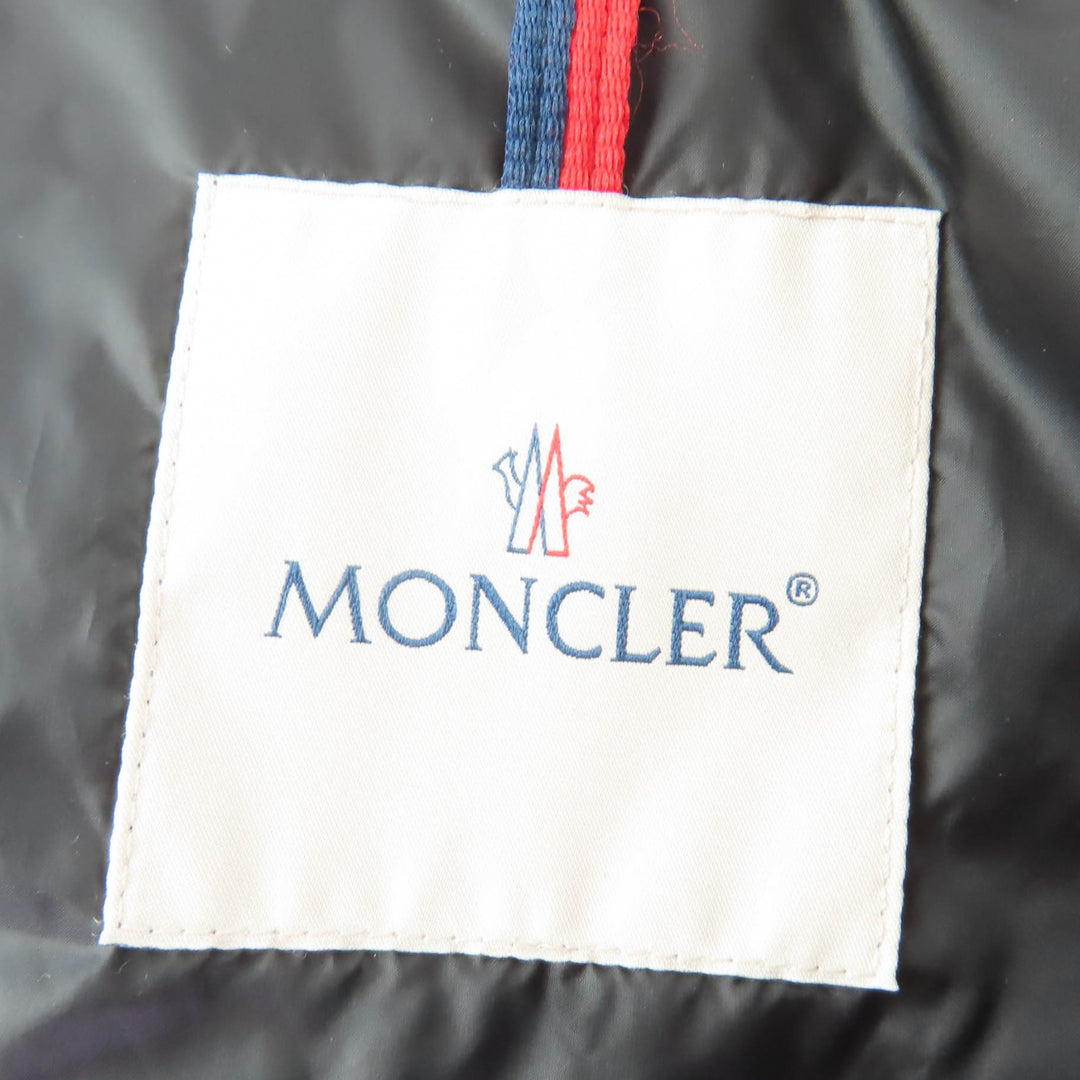 Excellent MONCLER down coat HERMINE Logo patch and hood black Nylon Women 00