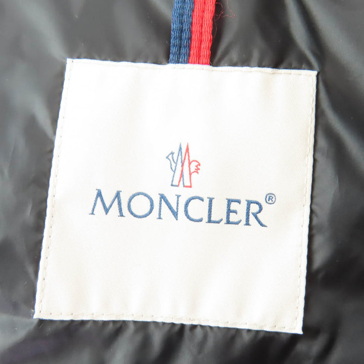 Excellent MONCLER down coat HERMINE Logo patch and hood black Nylon Women 00