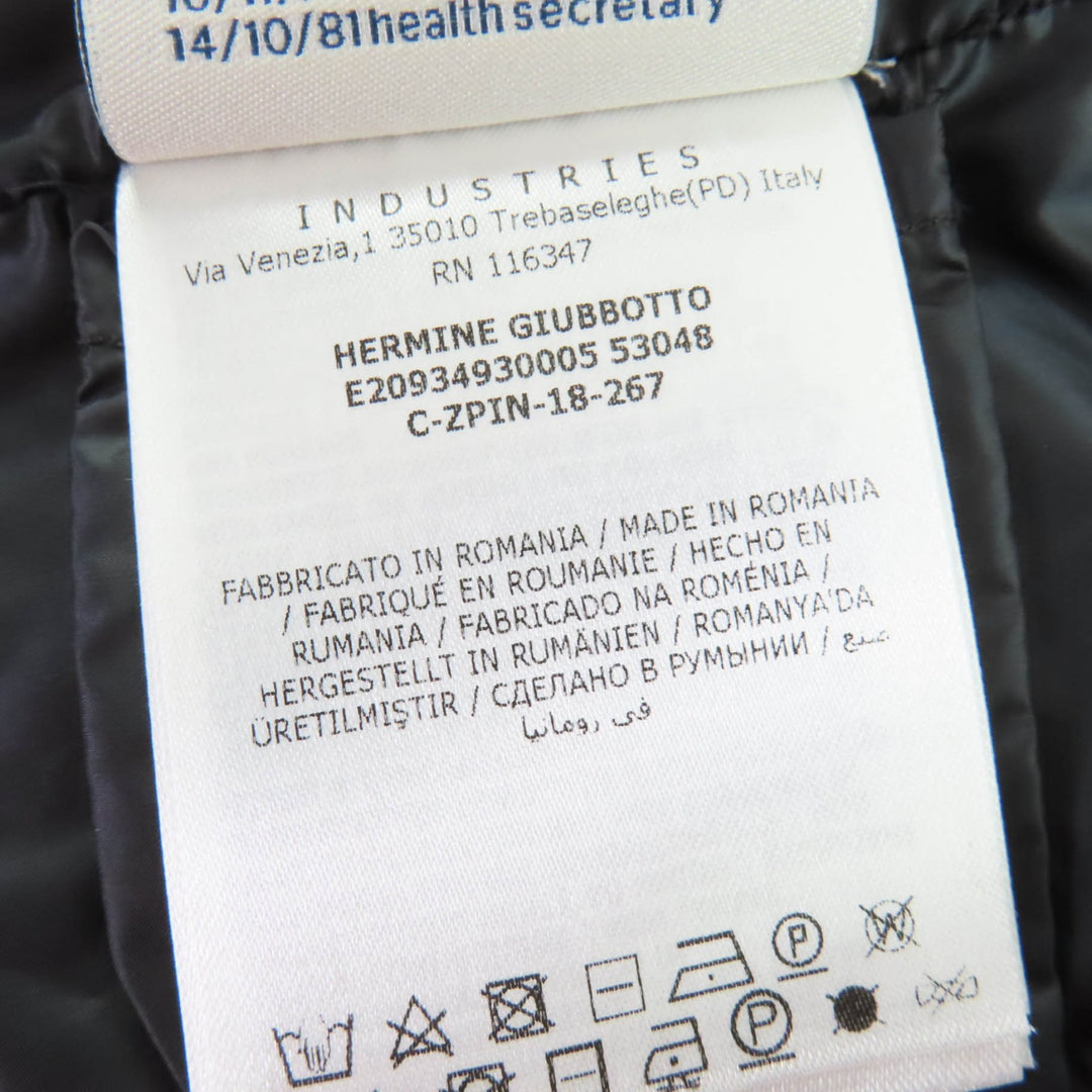 Excellent MONCLER down coat HERMINE Logo patch and hood black Nylon Women 00