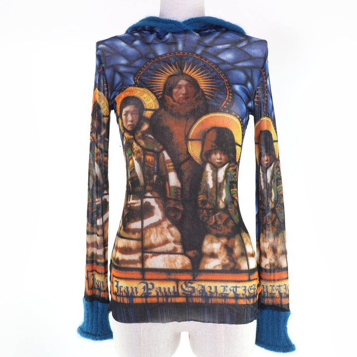 Great JEAN-PAUL GAULTIER tops Power net knit panel multicolor Nylon Women