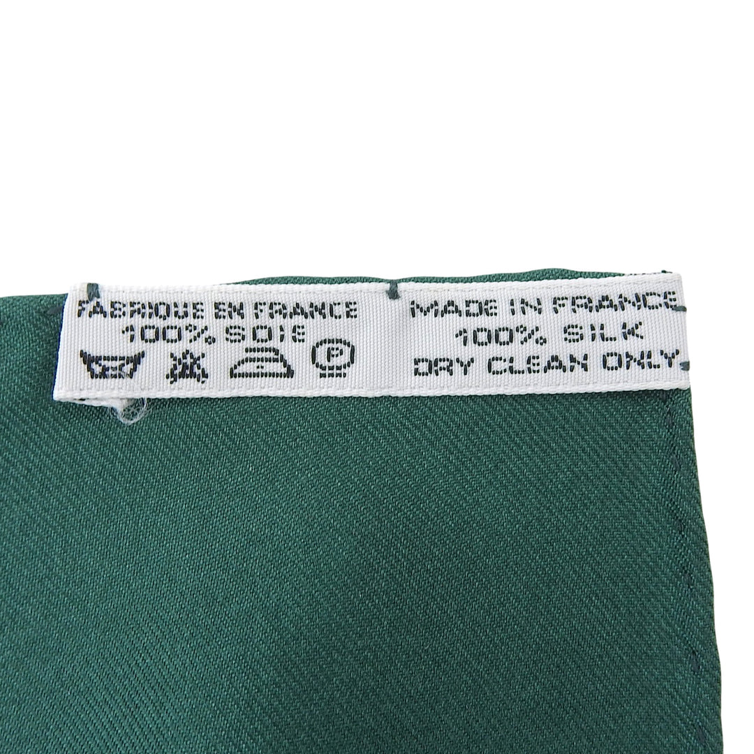 Excellent HERMES scarf Carre 90 BRIDES de GALA green silk Women