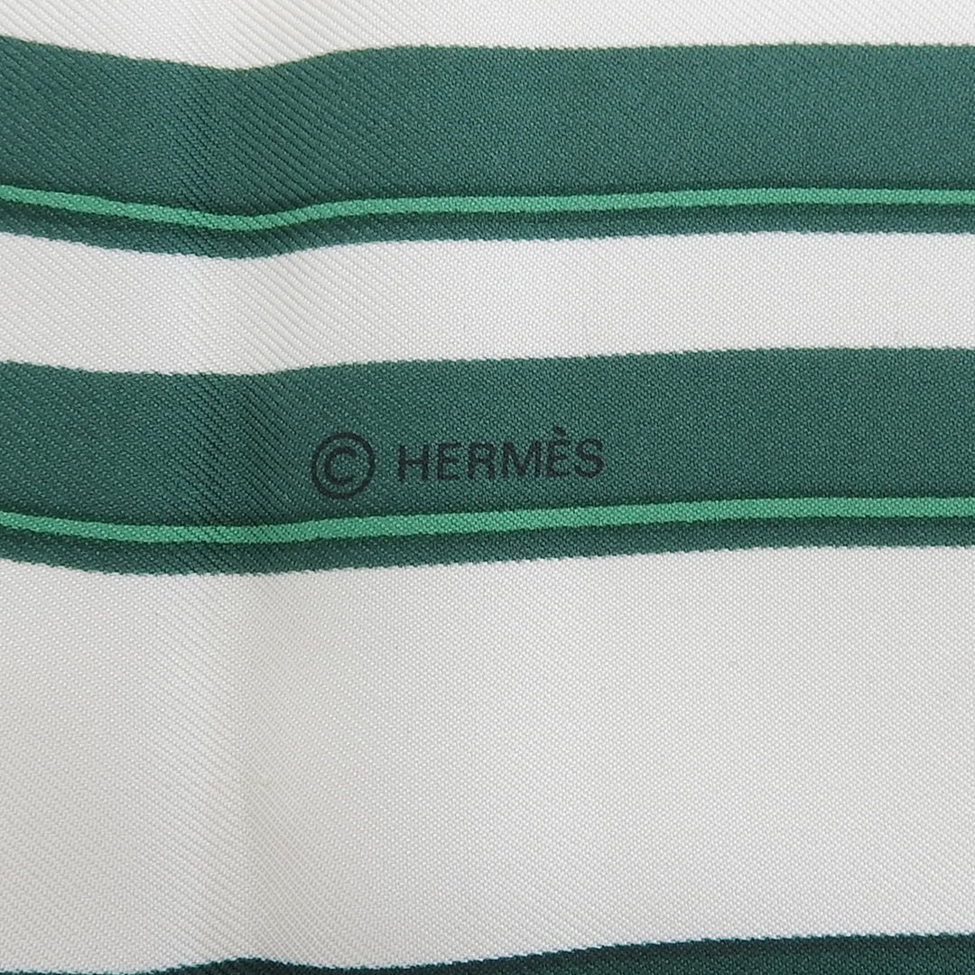 Excellent HERMES scarf Carre 90 BRIDES de GALA green silk Women