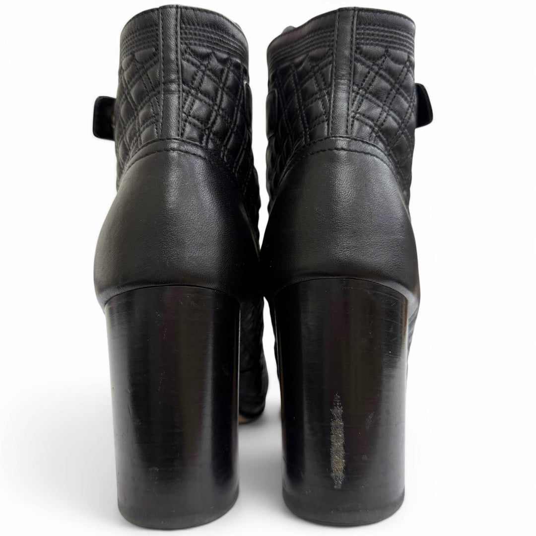 Great CHANEL Ankle boots Big COCO Mark embroidered eco pearl leather 38 G34471