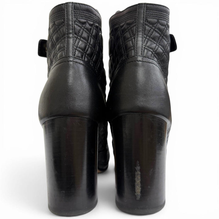 Great CHANEL Ankle boots Big COCO Mark embroidered eco pearl leather 38 G34471
