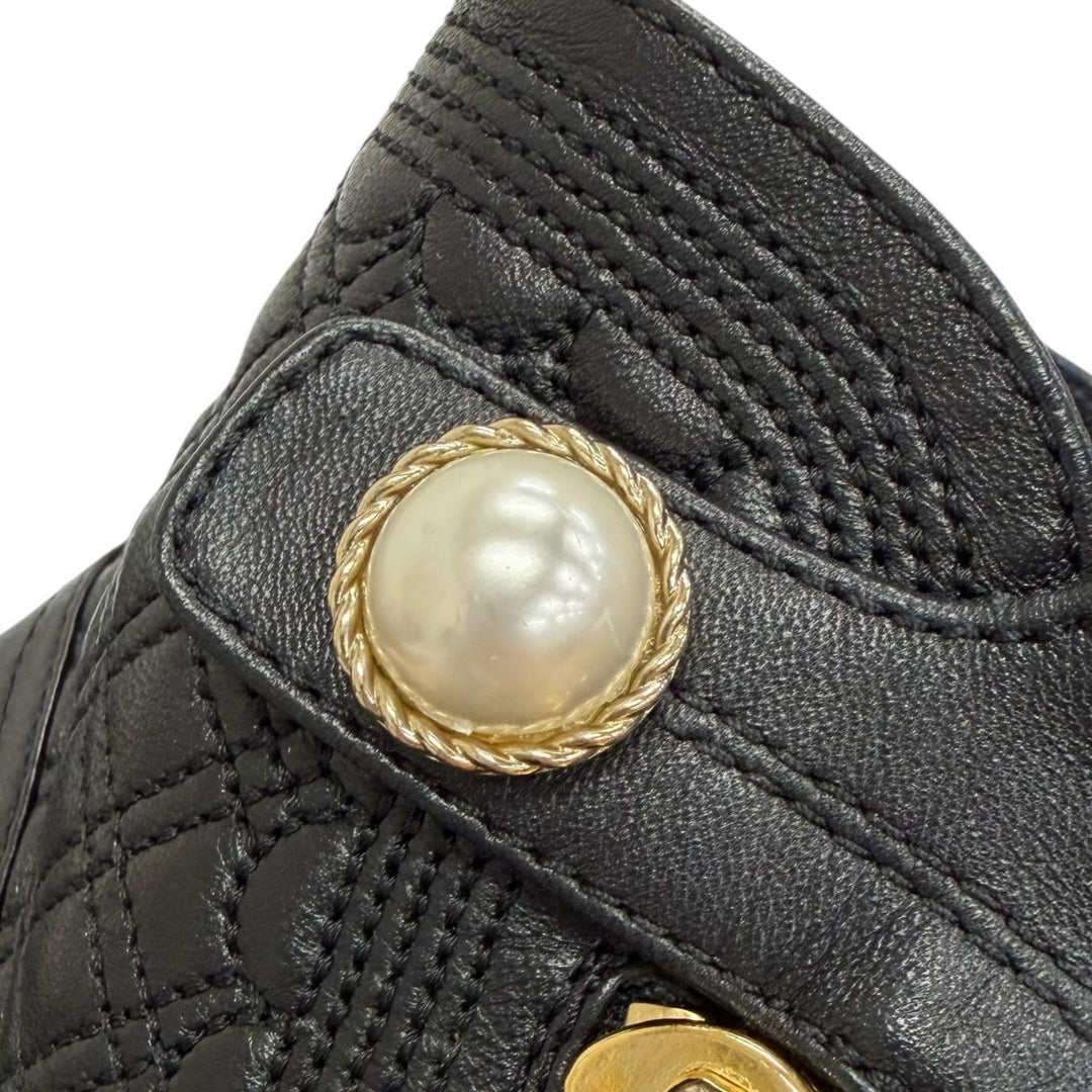Great CHANEL Ankle boots Big COCO Mark embroidered eco pearl leather 38 G34471