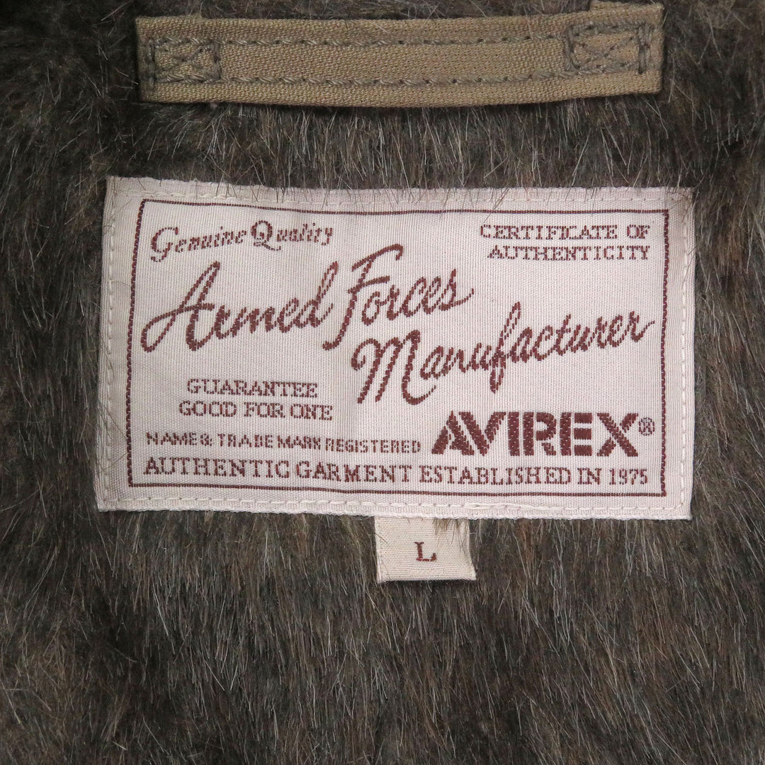 Pristine AVIREX Bomber jacket N-1 Sheepskin Collar Deck Jacket beige