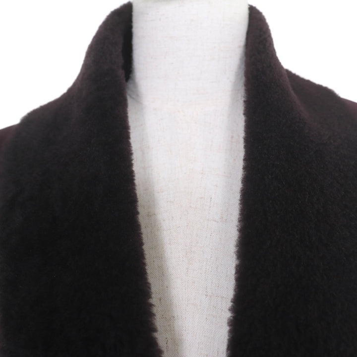 Very Good GUCCI Mouton coat Belted front opening purple Sheep leather 42 325349
