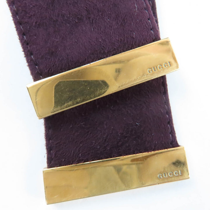 Very Good GUCCI Mouton coat Belted front opening purple Sheep leather 42 325349
