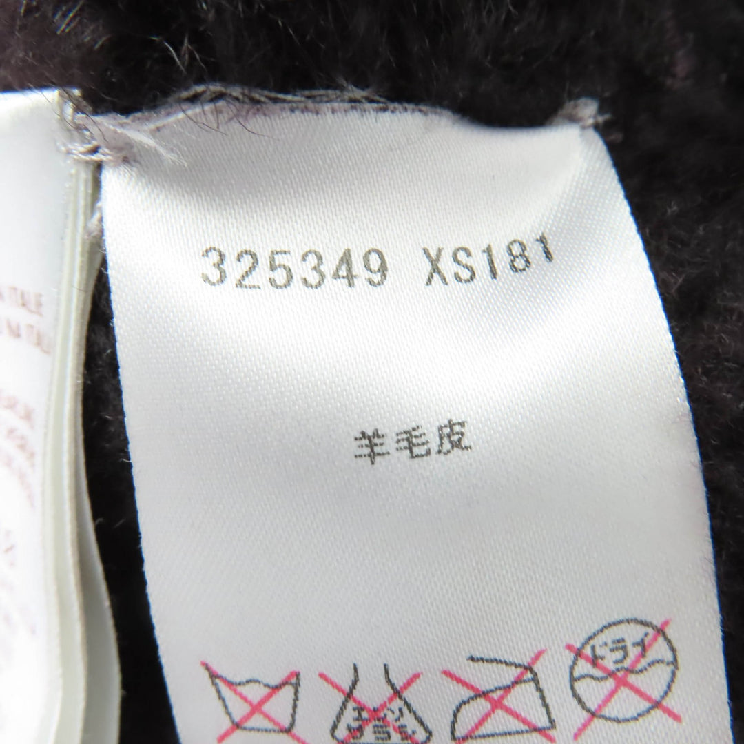 Very Good GUCCI Mouton coat Belted front opening purple Sheep leather 42 325349