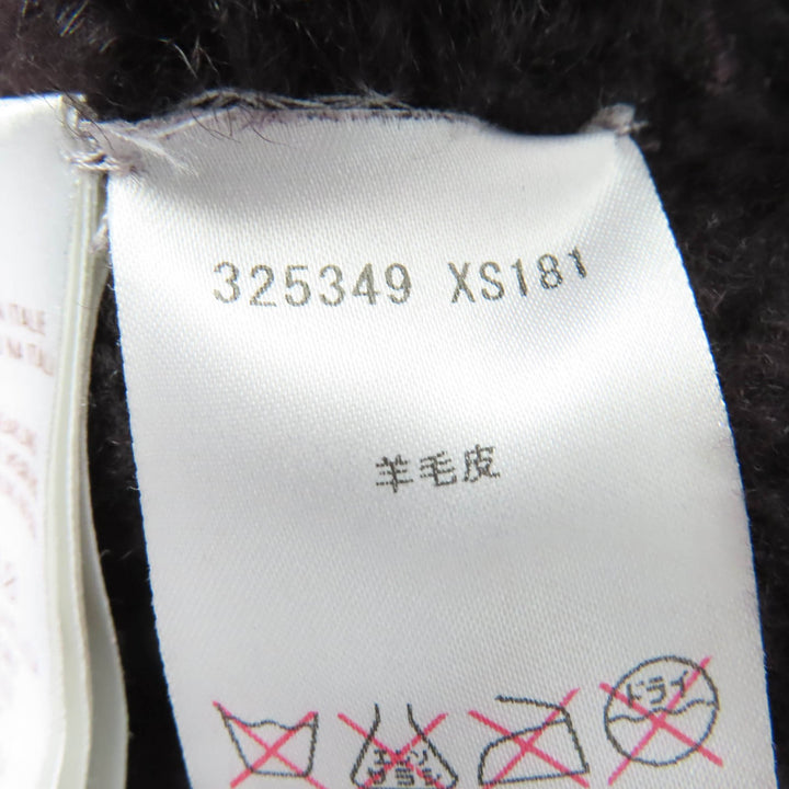 Very Good GUCCI Mouton coat Belted front opening purple Sheep leather 42 325349