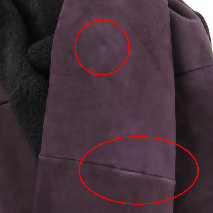 Very Good GUCCI Mouton coat Belted front opening purple Sheep leather 42 325349