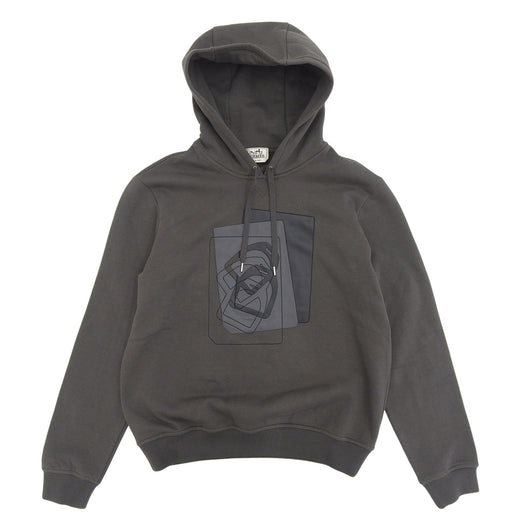 Pristine HERMES hoodie ETRIERS DECALES gray cotton mens S