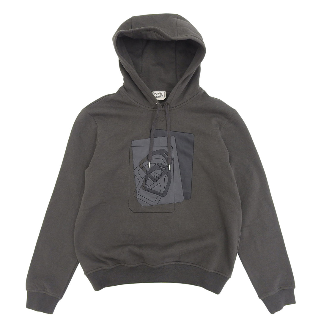 Pristine HERMES hoodie ETRIERS DECALES gray cotton mens S
