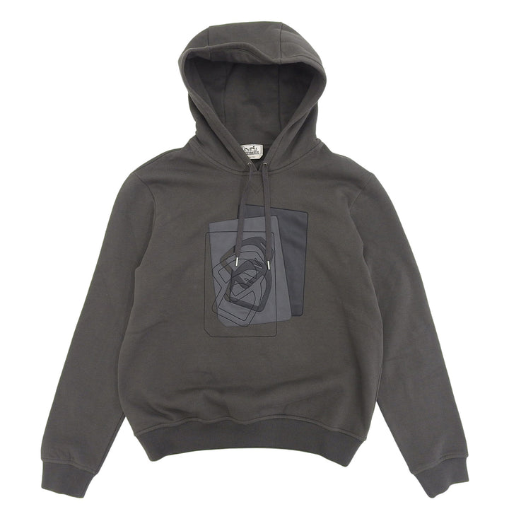 Pristine HERMES hoodie ETRIERS DECALES gray cotton mens S