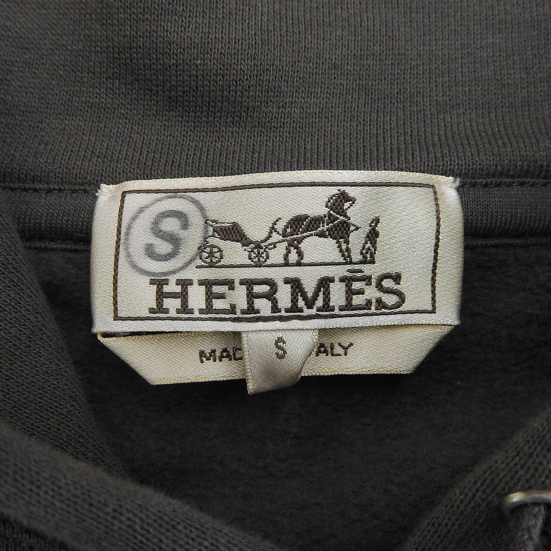 Pristine HERMES hoodie ETRIERS DECALES gray cotton mens S