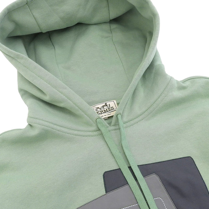 Pristine HERMES hoodie ETRIERS DECALES green cotton mens XS