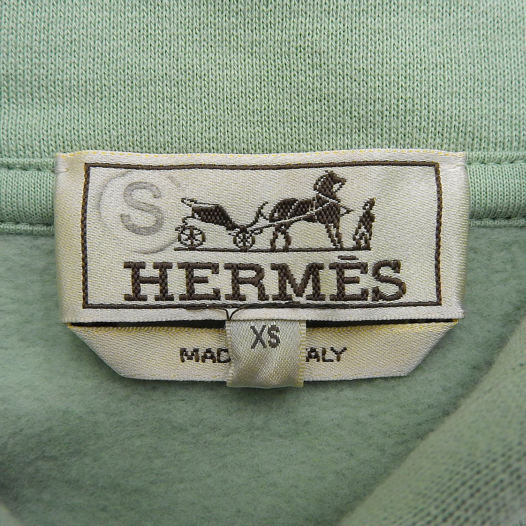 Pristine HERMES hoodie ETRIERS DECALES green cotton mens XS