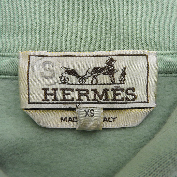 Pristine HERMES hoodie ETRIERS DECALES green cotton mens XS