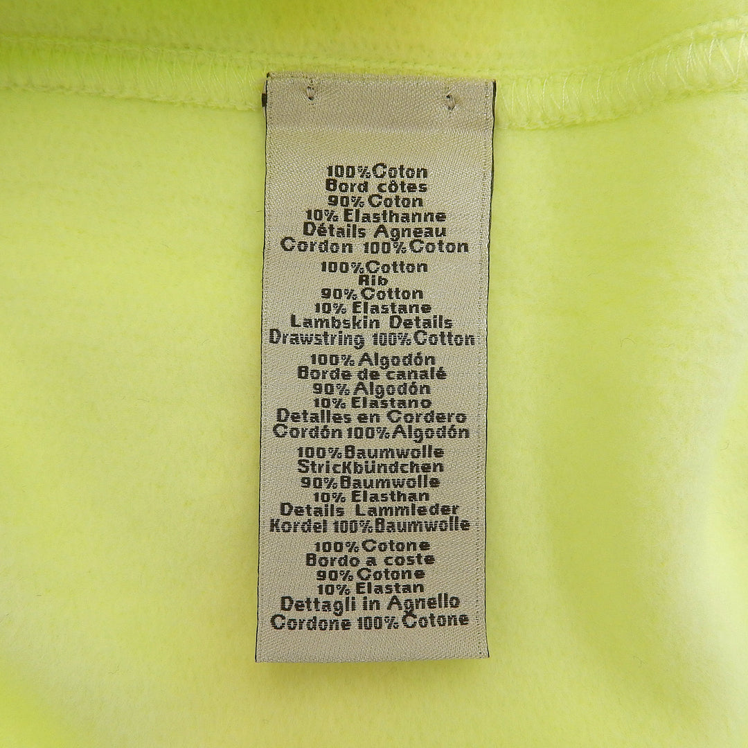 Pristine HERMES hoodie Chevaux en Symetrie Lime yellow cotton mens S