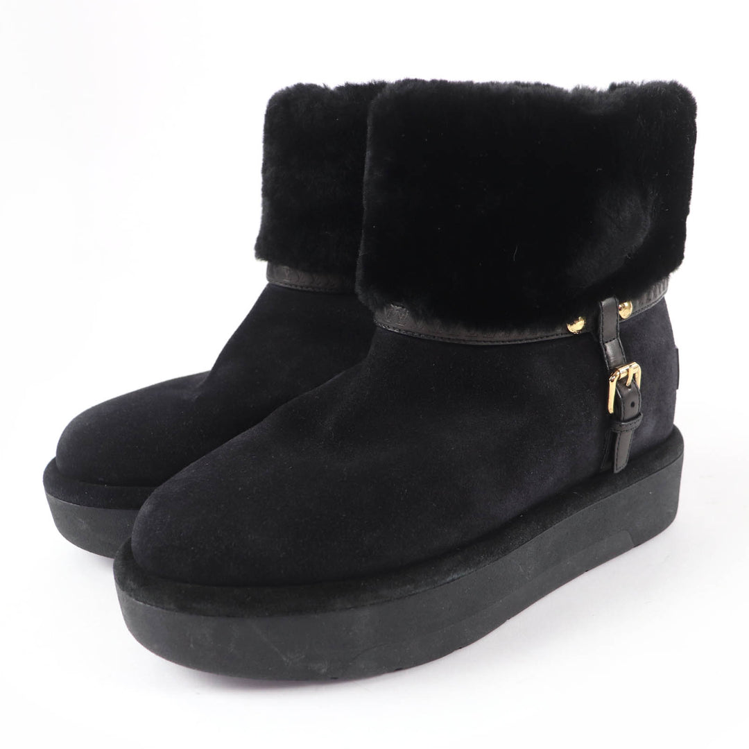 Excellent LOUIS VUITTON short boots Aspen Line Belt-design sheepskin boots 37.5