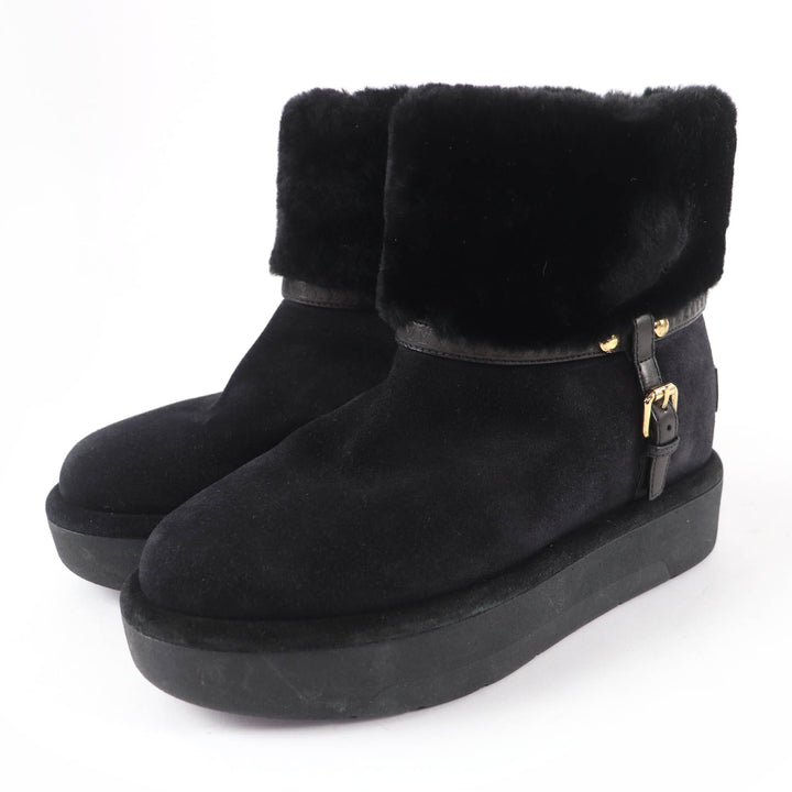 Excellent LOUIS VUITTON short boots Aspen Line Belt-design sheepskin boots 37.5