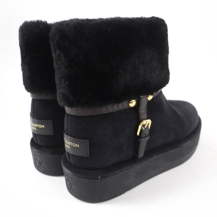 Excellent LOUIS VUITTON short boots Aspen Line Belt-design sheepskin boots 37.5