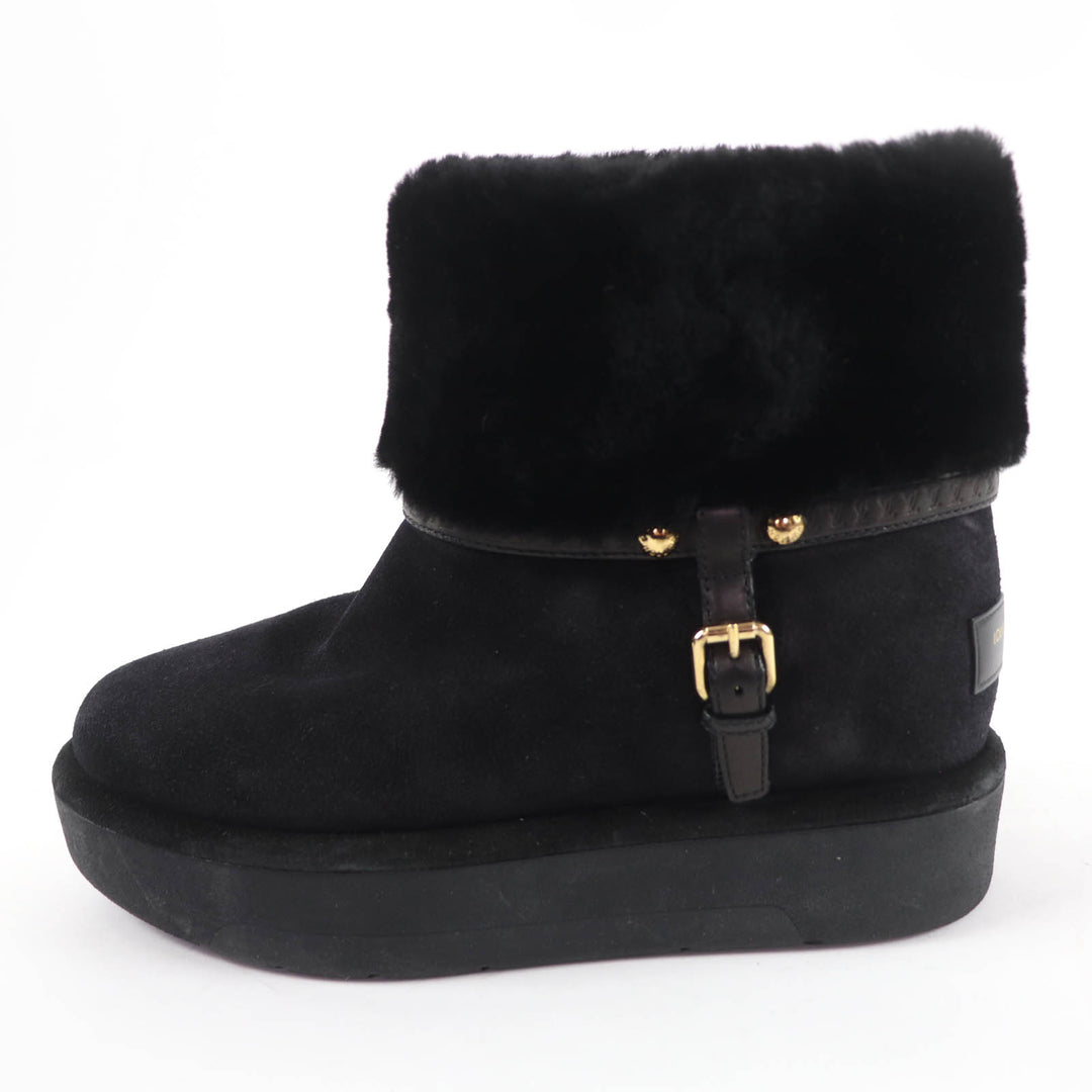 Excellent LOUIS VUITTON short boots Aspen Line Belt-design sheepskin boots 37.5