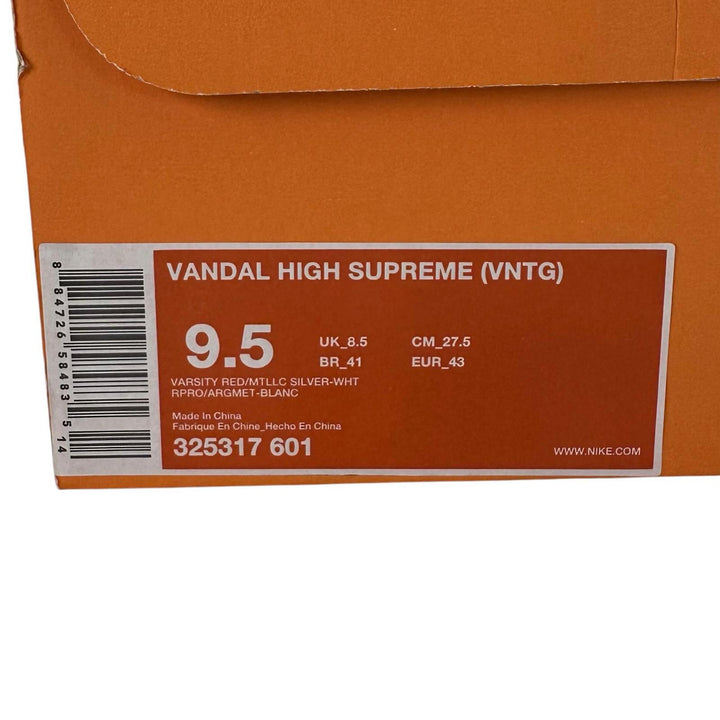Pristine NIKE High cut sneakers VANDAL HIGH SUPREME Ankle strap Red mens 27.5cm