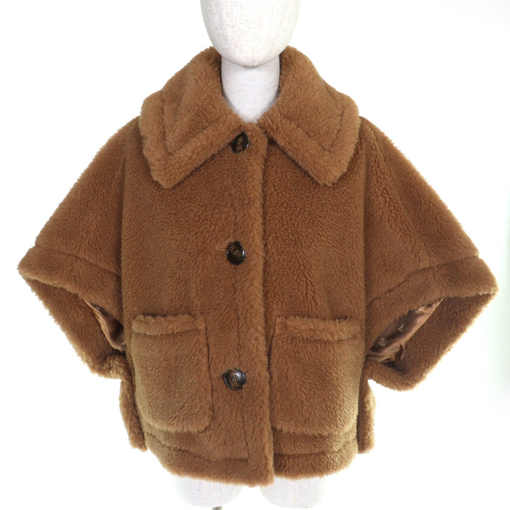 Pristine Max Mara poncho Teddy bear White tag, cape Brown Camel 2524736026