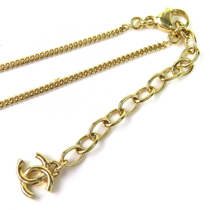 Excellent CHANEL Necklace Crystal COCO Mark Star gold Women ABG573 D25K